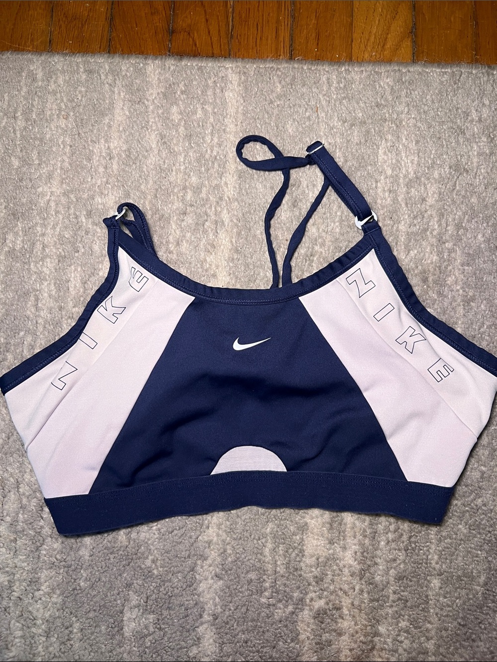 Nike Navy and White Sports Top